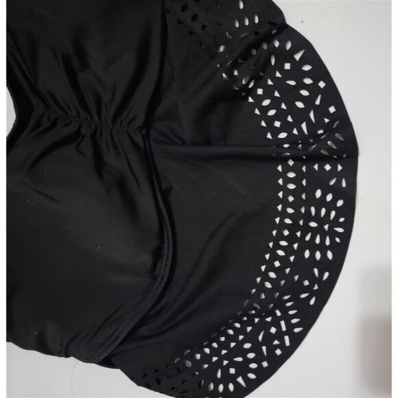 NWOT Soma 36C 34D Underwire Flutter Eyelet Bra Bikini Top Swimsuit Black 112257 - Picture 2 of 3